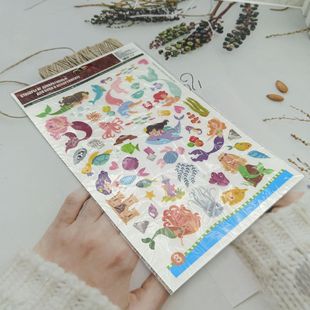 Supply color pattern children's toys scratch stickers mermaid cartoon stickers UV printing
