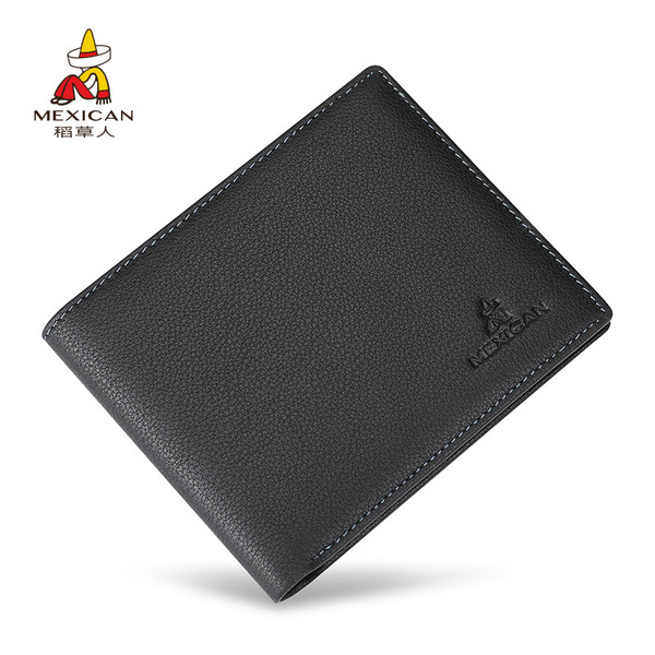 Short thin leather wallet