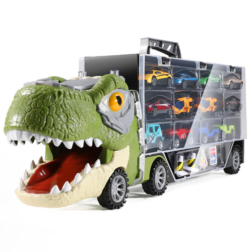 Boy's Dinosaur Toy Portable Storage Container Truck Model Set Car Alloy Car Children's Early Education Cognition