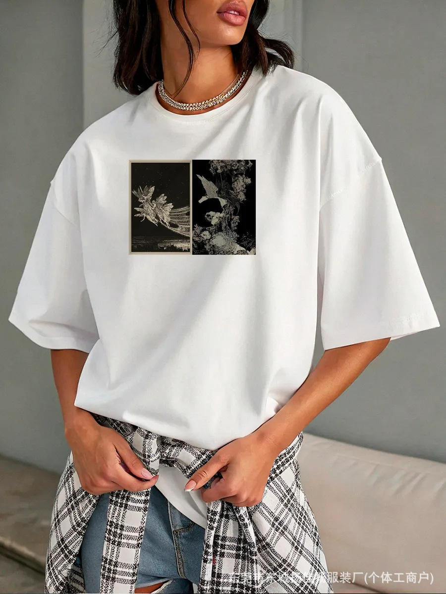 Retro fashionable design summer cotton short sleeve T-shirt