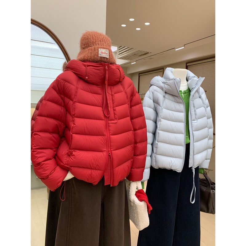 2026 Winter Pinghu New Style Hooded Ribbed Women's Down Jacket Short Versatile Casual Petite Puff Korean Style 2026 Winter Pinghu New Style Hooded Ribbed Women's Down Jacket Short Versatile Casual Petite Puff Korean Style