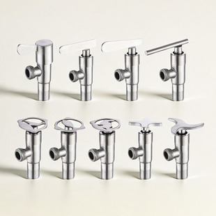Cross-border foreign trade 304 stainless steel triangle valve hot and cold 4 points universal water heater toilet copper core switch triangle valve