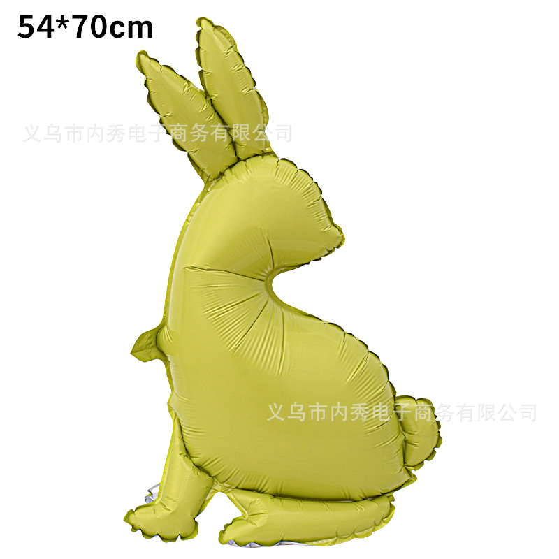 Pascua globo tridimensional base de pie globo de aluminio gran conejo huevo forma tema decoración