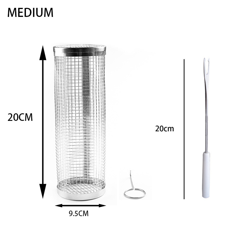 Mayor cesta de asar a la parrilla transfronteriza jaula de barbacoa al aire libre barbacoa neta barbacoa multi-Persona barbacoa cilindro