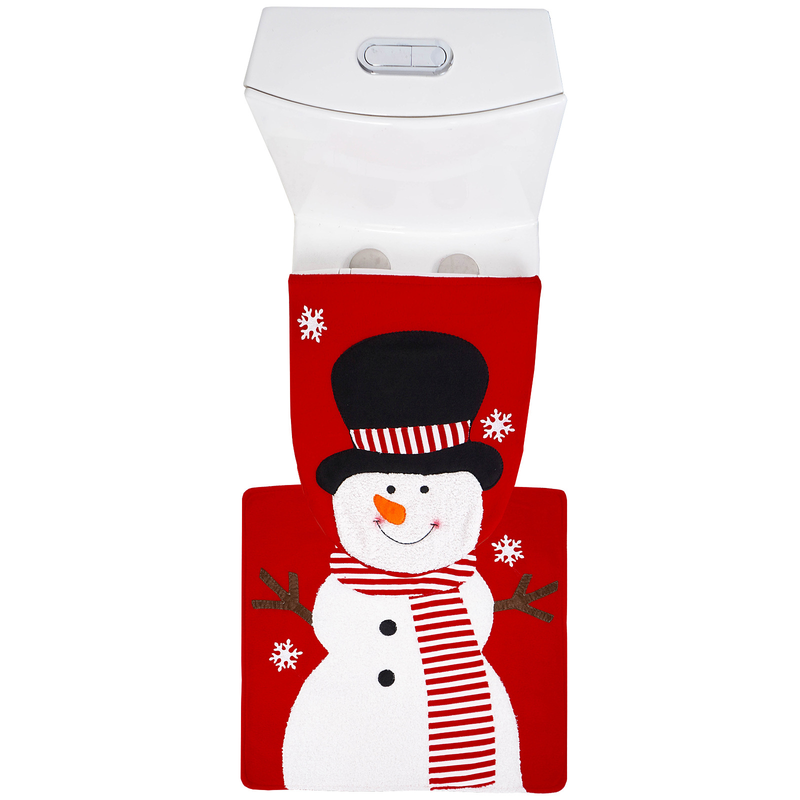 Nuevo producto transfronterizo, decoración navideña para el tapado del inodoro para personas mayores, muñeco de nieve, alce, baño, decoración para el tapado del inodoro de dos piezas
