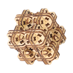 3D Wooden Stereo Puzzle Kidsren's Educational Assembly Rubik's Cube Wood Chip Crafts Creative Wooden Jewelry Ready for Sale