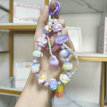 抖音同款拖鞋串珠手机链钥匙扣可爱书包挂件汽车钥匙链小礼品批发