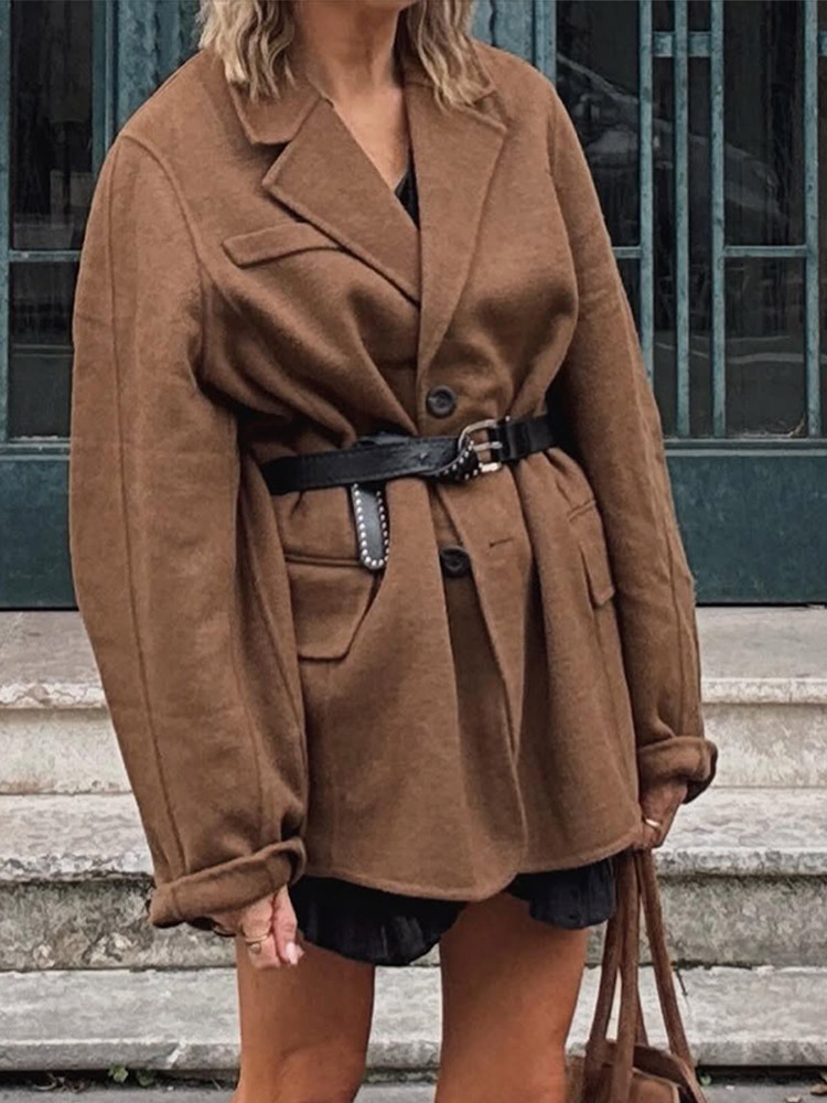 Chaqueta Corta de Lana para Mujer de Poliéster
