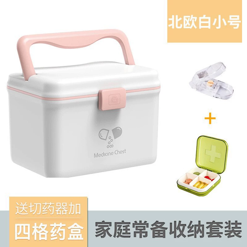 Medication storage box small emergency large baby medical box home medicine box family set infant children's medical kit full set