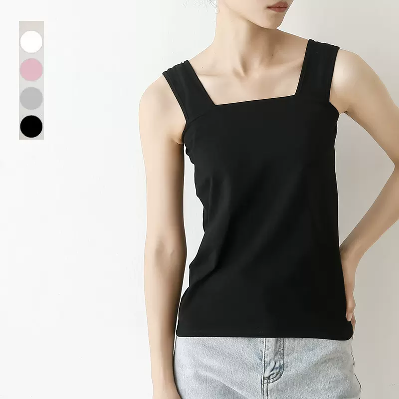 日本乐天新品 纯棉打底衫10色新款夏季内搭T恤女吊带亚马逊 外贸