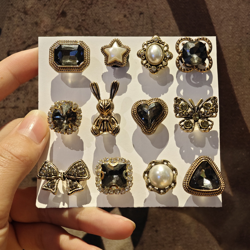新しいレトロな下駄、花、パール、リボン、花、ダイヤモンドがちりばめられた、取り外し可能な下駄、花、靴のバックル|undefined