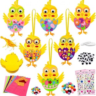 Easter Chicken Felt Pendant Egg Felt Pendant Egg Hunting Party Hangtag Decoration