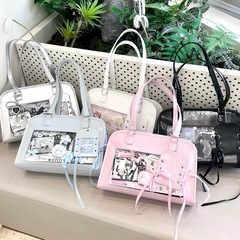 オリジナルデザイン 透明 デイリー 万能 ワンショルダー クロスボディ スナック容量 二次元痛バッグ [スモールダンスステップ]