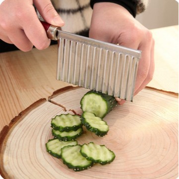 Multi-Función de cortador de verduras ondulado cortador de patata de acero inoxidable cortador de tira de patatas fritas cuchillo