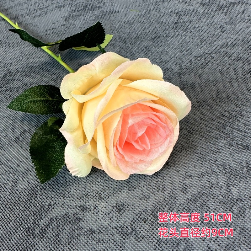 Rosa artificial sola sensación de múltiples cabezas rosa boda flor artificial sala de estar decoración tiro flor artificial flor de seda al por mayor