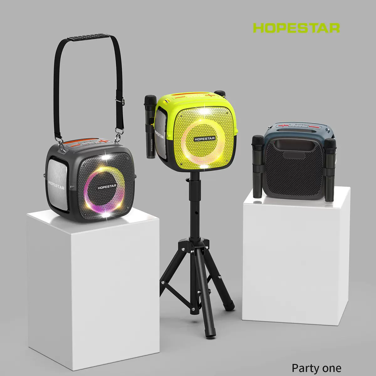 HOPESTAR-PARTYONE2022大功率蓝牙音箱带话筒麦克风K歌家庭KTV便