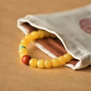 Certificate Seiko Beeswax Amber Bracelet Old Beeswax Full of Honey Art Retro National Style Bracelet Russian Raw Ore