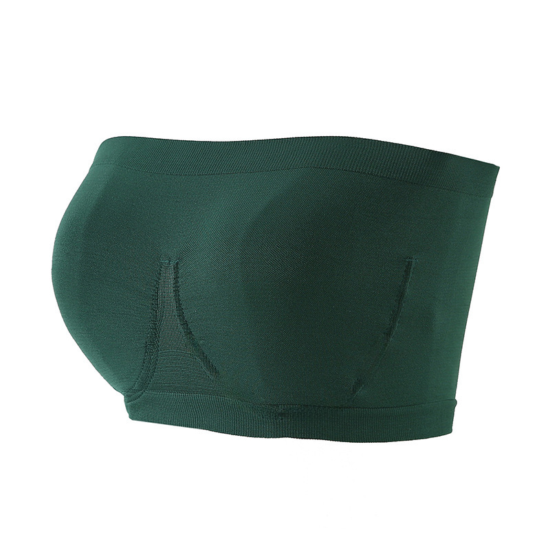 thumbnail image 2 of Sujetador de tubo con borde de acero de imitación sin costuras de talla grande para mujer Sujetador de tubo sin tirantes con borde de acero de tela verde Talla grande para mujer, 2 of 5