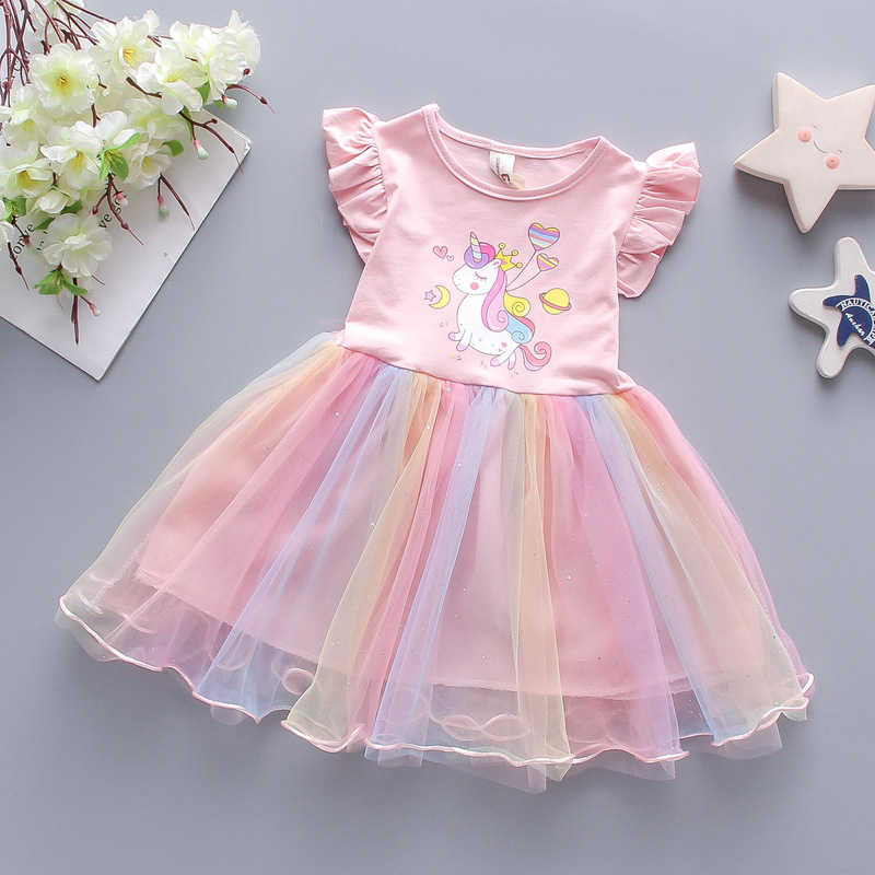 Girls' Cotton Dress 2026 Summer Fashion Stylish Little Pony Mesh Vest Princess Dress Trendy Girls' Cotton Dress 2026 Summer Fashion Stylish Little Pony Mesh Vest Princess Dress Trendy
