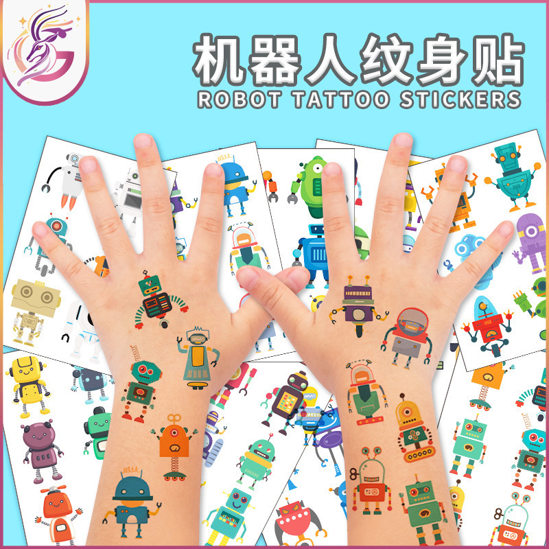 Robot Tattoo Sticker Environmentally Friendly Temporary Waterproof Sweat Mini Cartoon Robot Face Body Sticker Children's Sticker Robot Tattoo Sticker Environmentally Friendly Temporary Waterproof Sweat Mini Cartoon Robot Face Body Sticker Children's Sticker