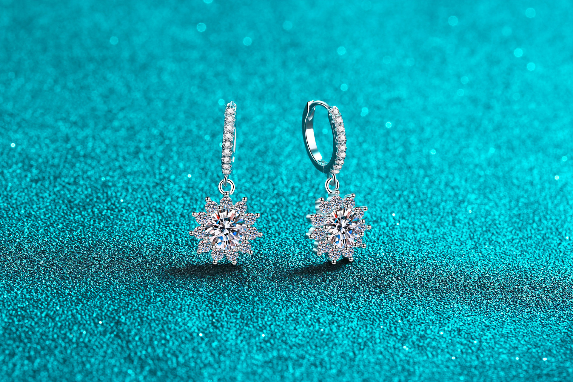 1 Pair Quantity 1 Pair 925 Sterling Silver Flower Drop Earrings