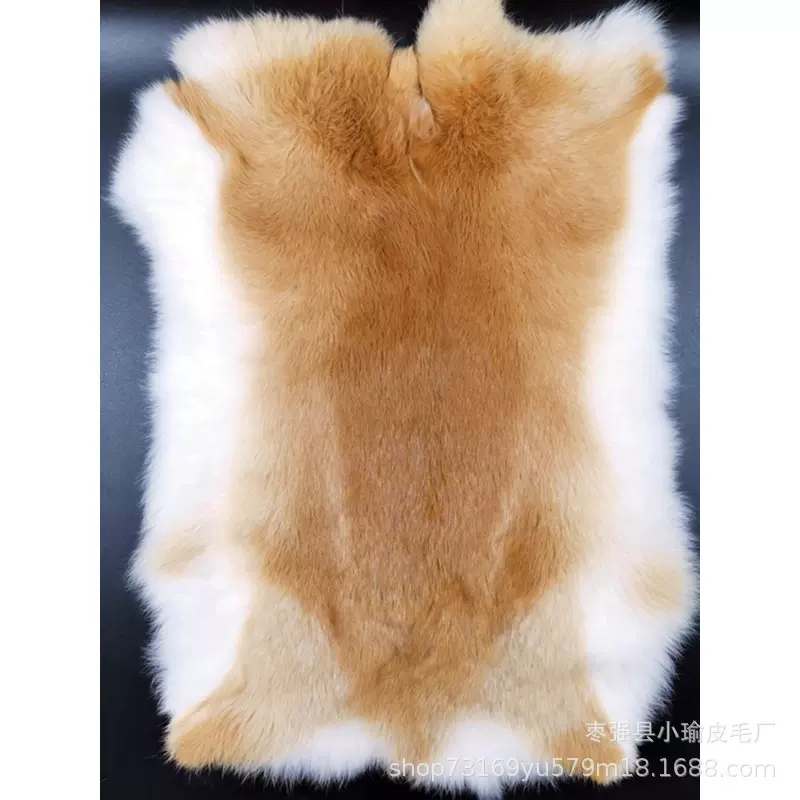 厂家批发大尺寸兔皮毛整张皮草原料护膝护腰保暖垫内胆DIY手拿包