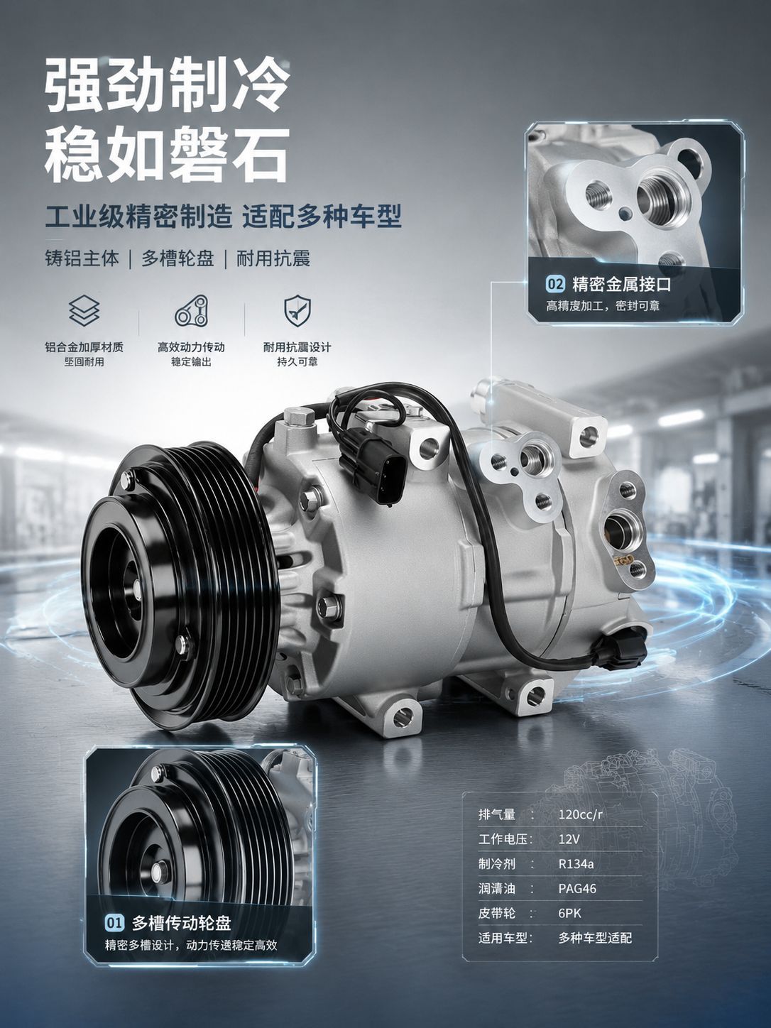 Car Air Conditioning Compressor for Hyundai Tucson 2010-2013 Model 977012S500