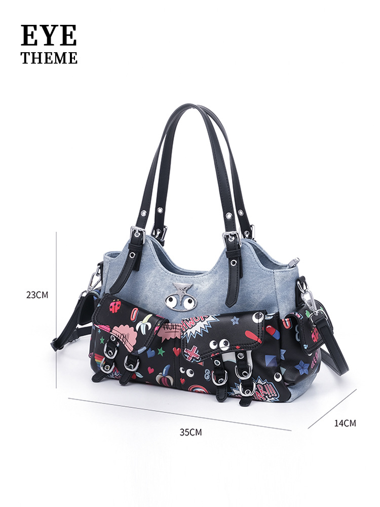 Bolsa de brazo encantadora de mujer de color contraste, bolso de diseño de moda, bolso de mochila multifuncional, bolso de diseño, bolso de diseño, 2704#