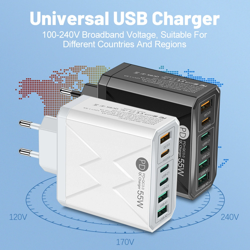 Мобильный телефон, зарядка для путешествий, 25W, быстрая зарядка 55W
