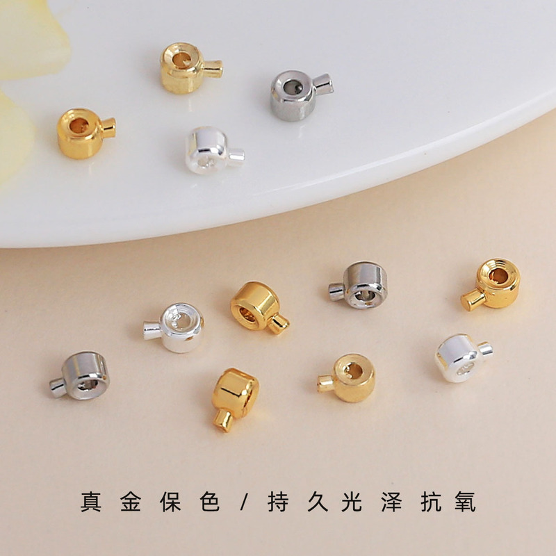 18K Real Gold High Color Retention Pressure Cooker Positioning Buckle Pearl Necklace Clasp DIY Handmade Material Finishing Snap Fastener