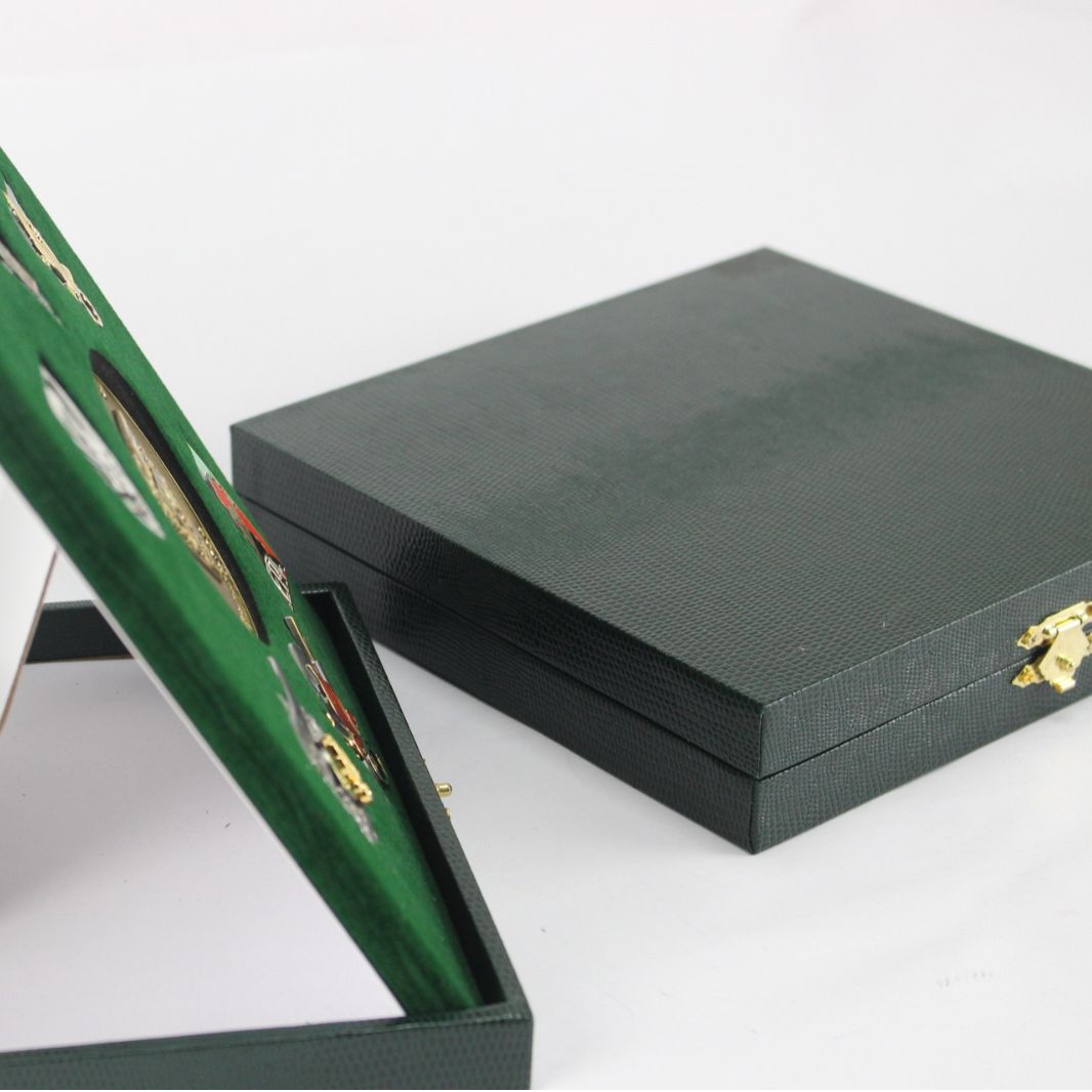 中纤板奖牌盒奖章盒木质礼品包装盒中纤板圆币盒