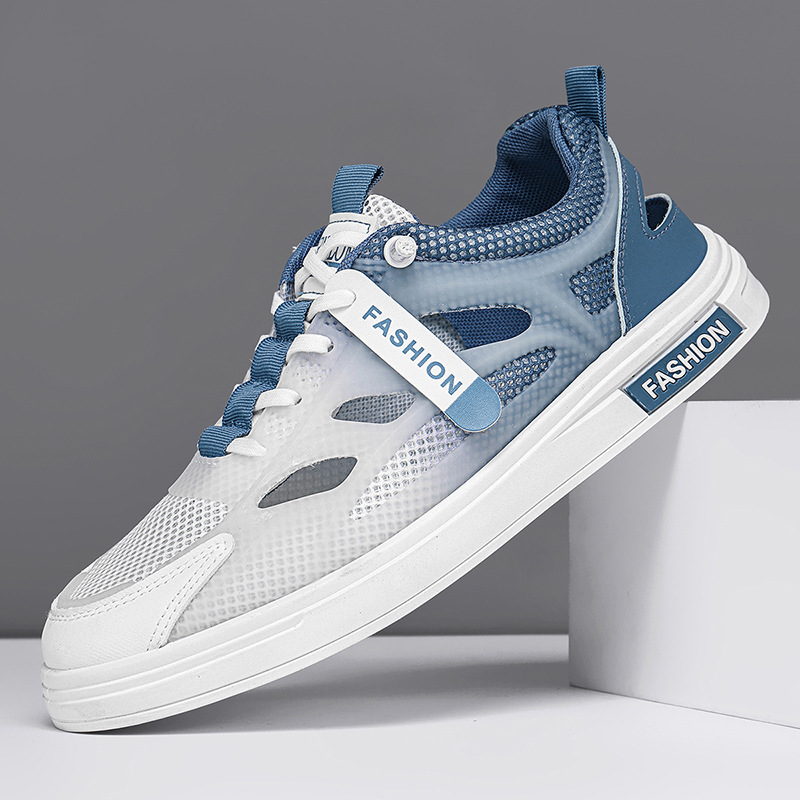 Zapatos de hombre 2026 verano transpirables huecos zapatos de malla zapatos de skate para estudiantes zapatos casuales para hombres al aire libre