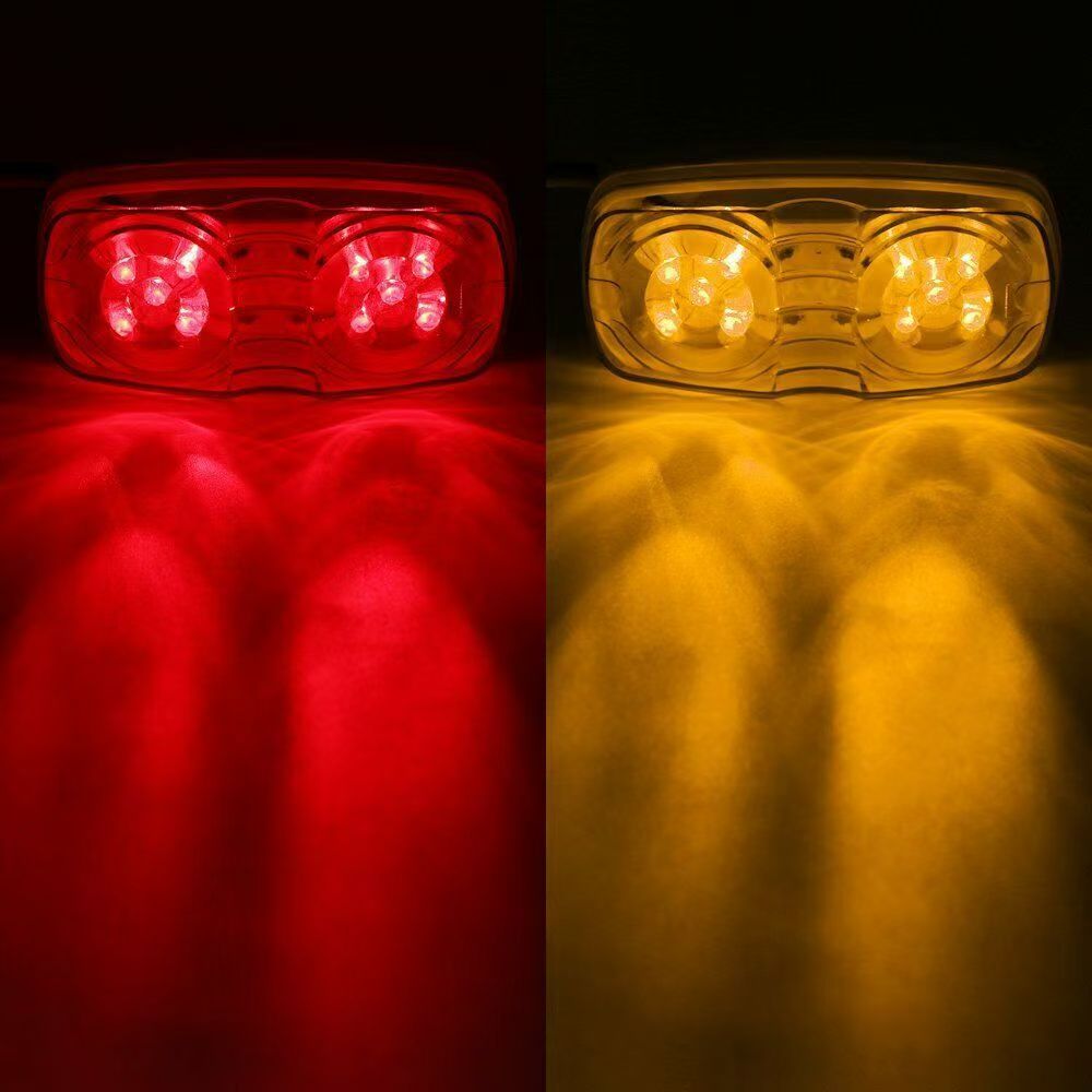 Venta directa de fábrica LED luz lateral del camión luz lateral redonda doble luz de señal de camión 10LED luz de señal anticolisión