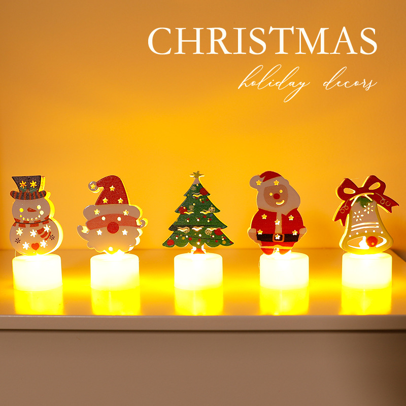 LED Christmas Candle Lights Set – Battery-Operated Flameless Candles With Santa, Tree, Snowman & Bell Designs For Holiday Decor_voghion.com