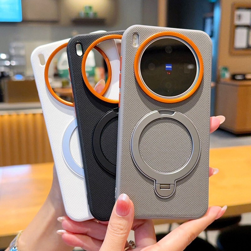 Suitable for Vivox300 Mobile Phone Case, Magnetic Rotating Stand, Vivox300Pro Protective Cover, X300S Gold Armor Hard Case