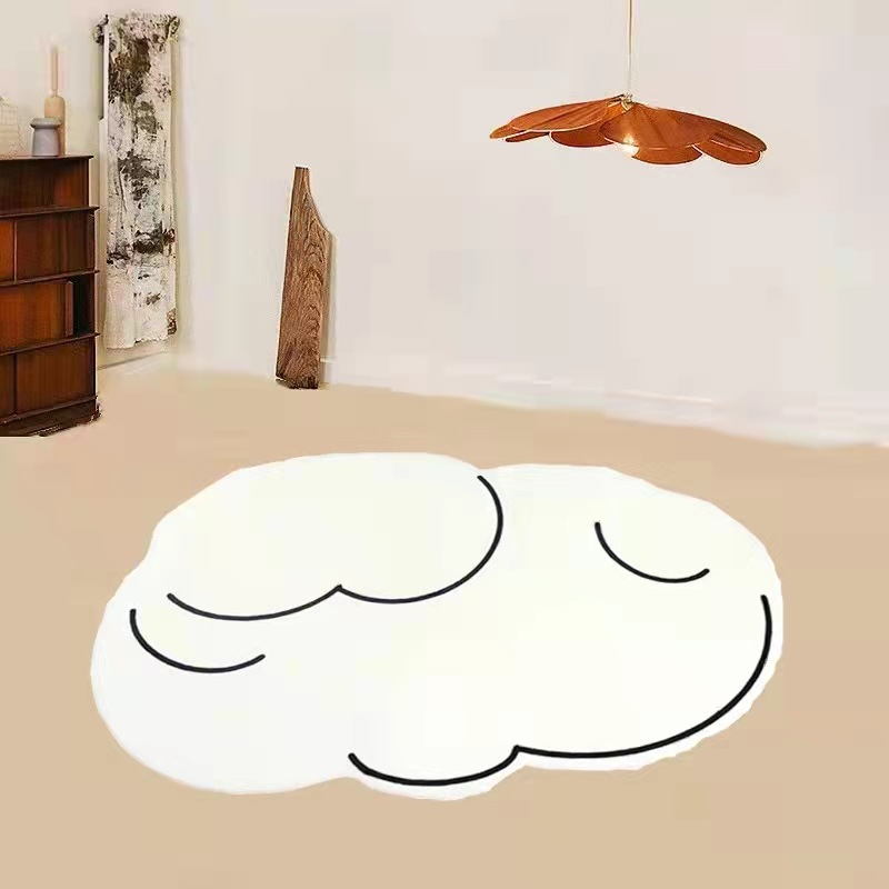 Alfombra Morandi con diseño de nubes frescas, estilo nórdico, para sala de estar, alfombra para mesa de centro, personalizada, creativa, irregular, de felpa, para uso doméstico.