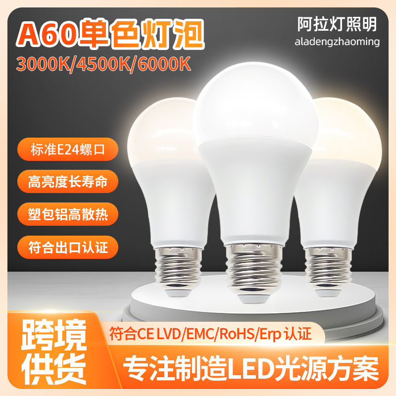 Led Bulb Lamp E27 Screw High Display Plastic-Coated Aluminum Ball Lighting Office Home Eye Protection Super Bright Energy-Saving Lamp