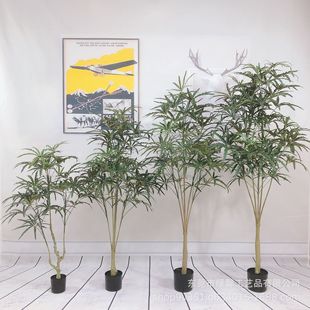 Northern European wind simulation Peacock pot living room false plant floor potted ornaments simulation Millennium Wood manufacturers direct sales
