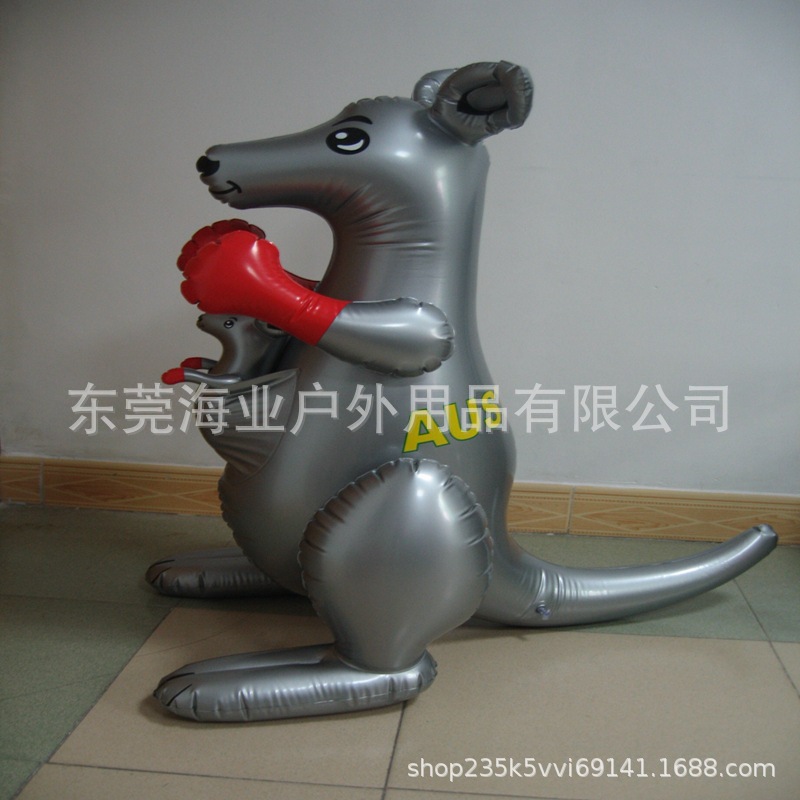 厂家生产环保PVC充气袋鼠儿童充气玩具袋鼠公仔玩具充气仿真袋鼠