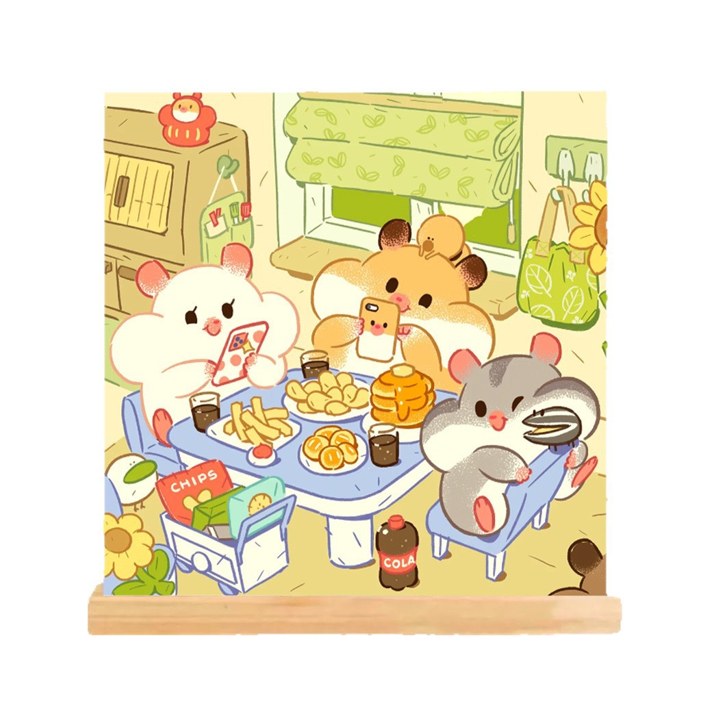 Healing Cat Cartoon Animal Series Word Oil Painting DIY Coloring and Painting Handmade Painting Healing Decorative Painting