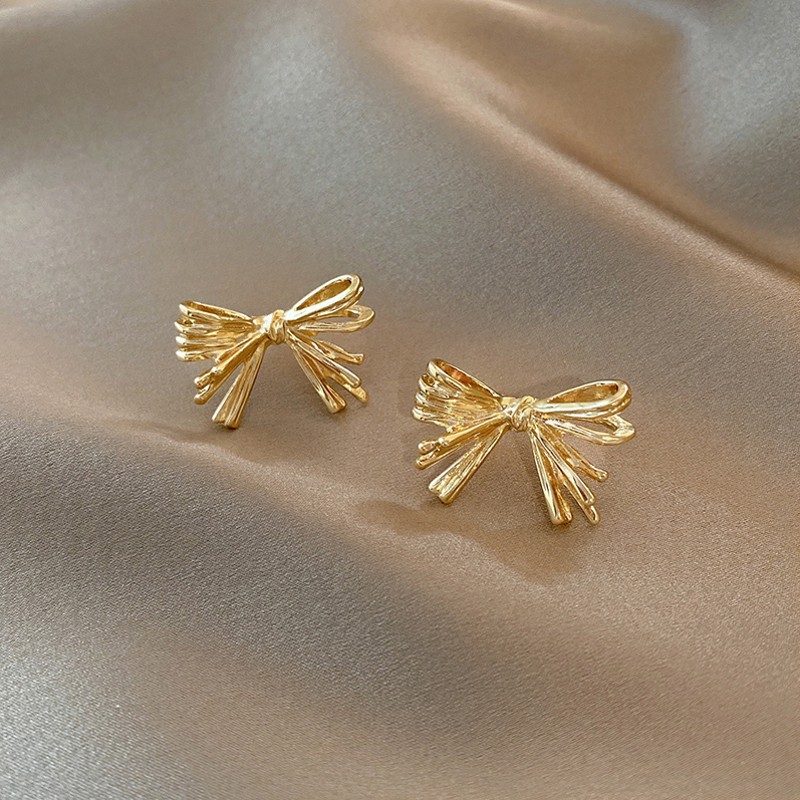 Alloy Material Bow Knot Plating Alloy No Inlaid Earrings Ear Studs
