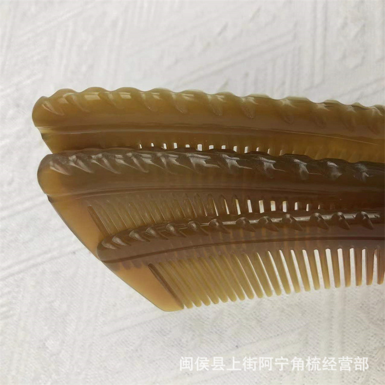 Natural Horn Comb Fine Teeth Rat Tail Handle Comb 16cm Portable Detangling Grooming Tool key features