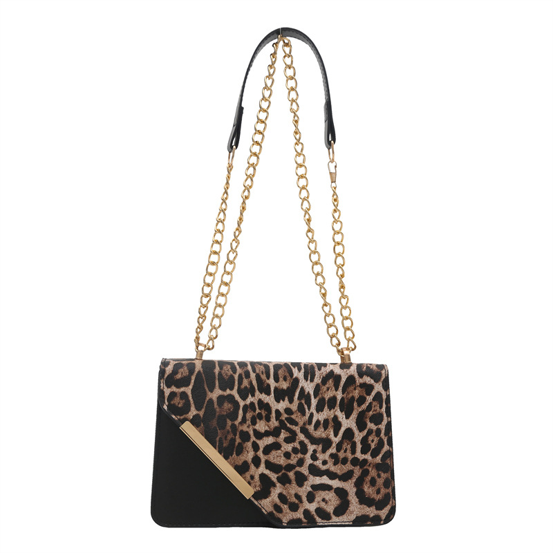 2024 nuevo bolso de hombro con estampado de leopardo de diseño de nicho, bolso de axila simple de moda, bolso de mensajero de cadena, bolso femenino personalizado