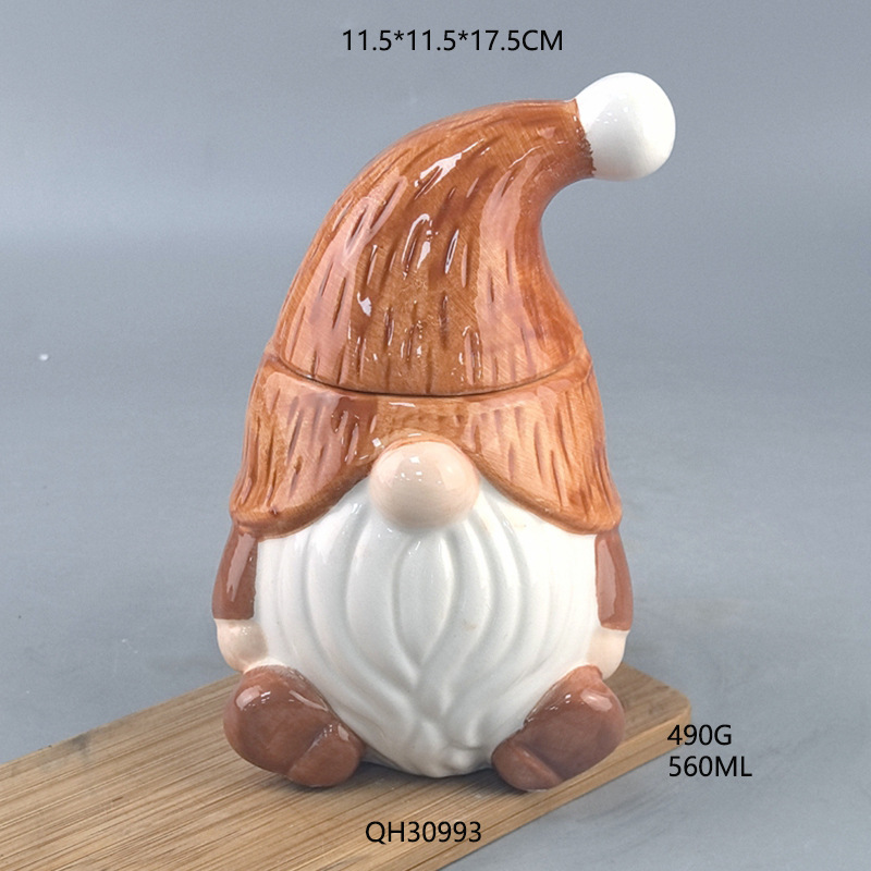 Serie de Navidad transfronteriza Creative Goblin Husband Tarro de cerámica Artesanía de cerámica Caja de almacenamiento Decoración de escritorio