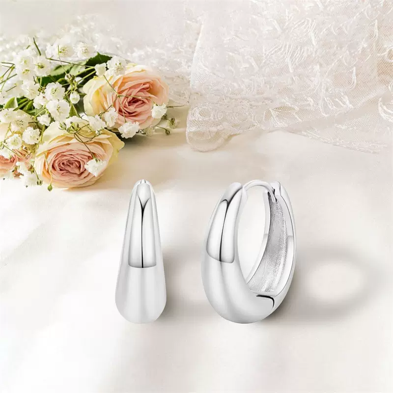 316L不锈钢简约耳扣新款钛钢耳圈轻奢小众设计感高级感耳环耳饰女