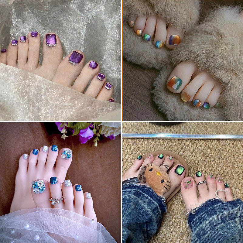 Whitening Toenail Patches, Removable Cat-Eye Toenail Patches, Foot-Wearing Nail Patches, Wholesale Nail Patches