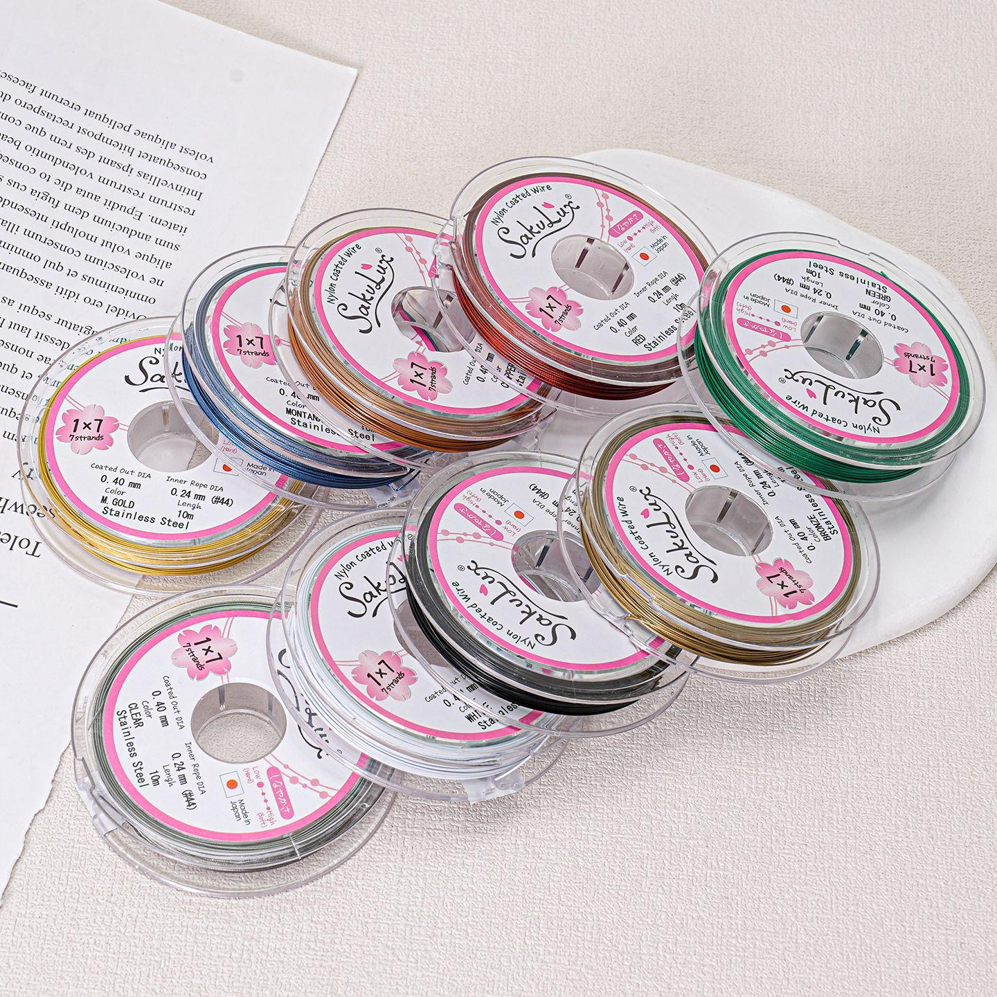 Japón de alta gama de alambre de oro de alambre de acero con accesorios de alambre especial de perlas pulsera cuerda de cuentas material DIY hecho a mano