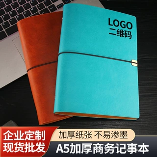 复古a5软皮绑带本跨境笔记记事本子A6高档软皮活页绑带笔记本定制