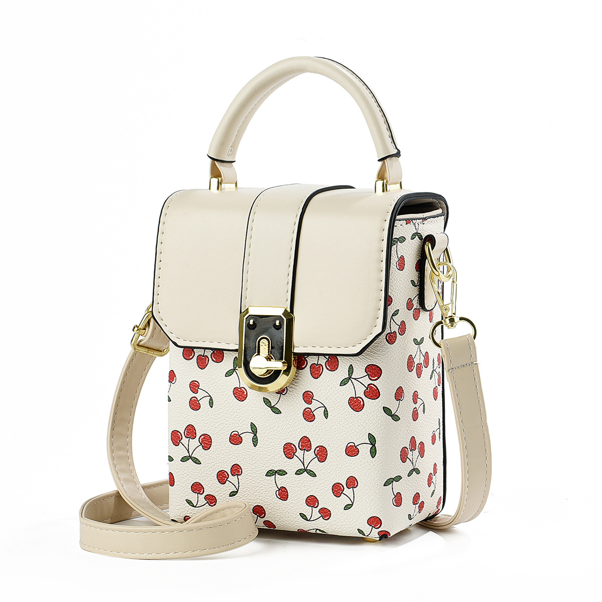 Bolsa de cubo compacta 2025 nueva impresión bolsos de hombro de mujer bolsos de mano bolsos transfronterizos