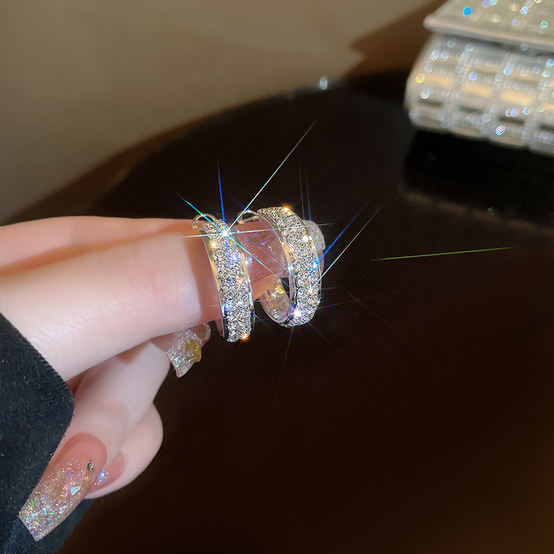 1 Pair Simple Style C Shape Alloy Inlay Artificial Gemstones Womenu0027S Hoop Earrings